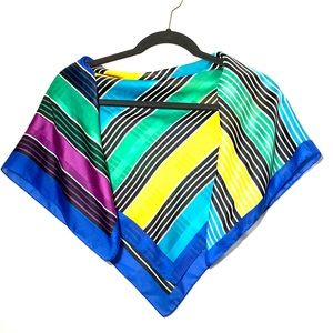 Stripped Multicolored Square Scarf/ Cover up/ Wrap